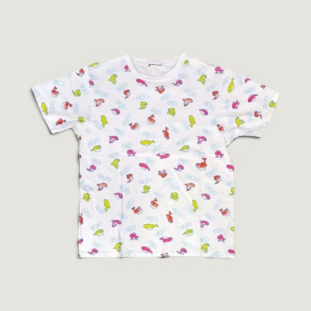 Pokemon Center T-Shirt Tatsugiri Sushi All Over‎ Print White Large